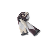 RETRO BURNT MAHOGANY AND GREY FUSION WOOL SCARF